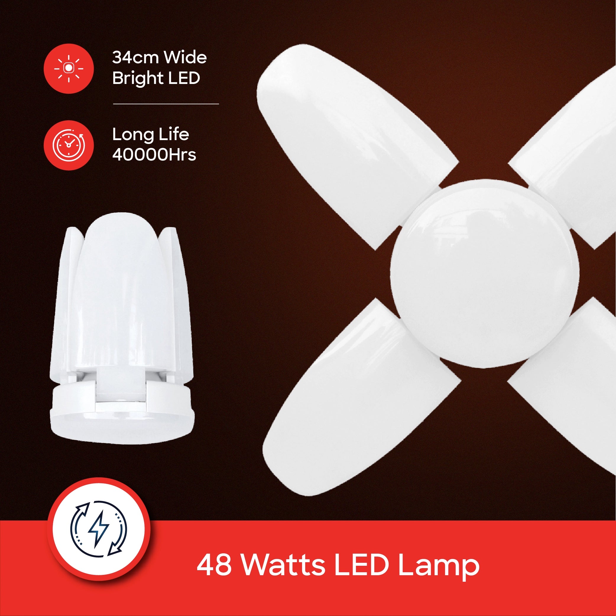 ceiling fan LED lamp 48W 4 leaf 6500K E27/B22 pin sanford 3