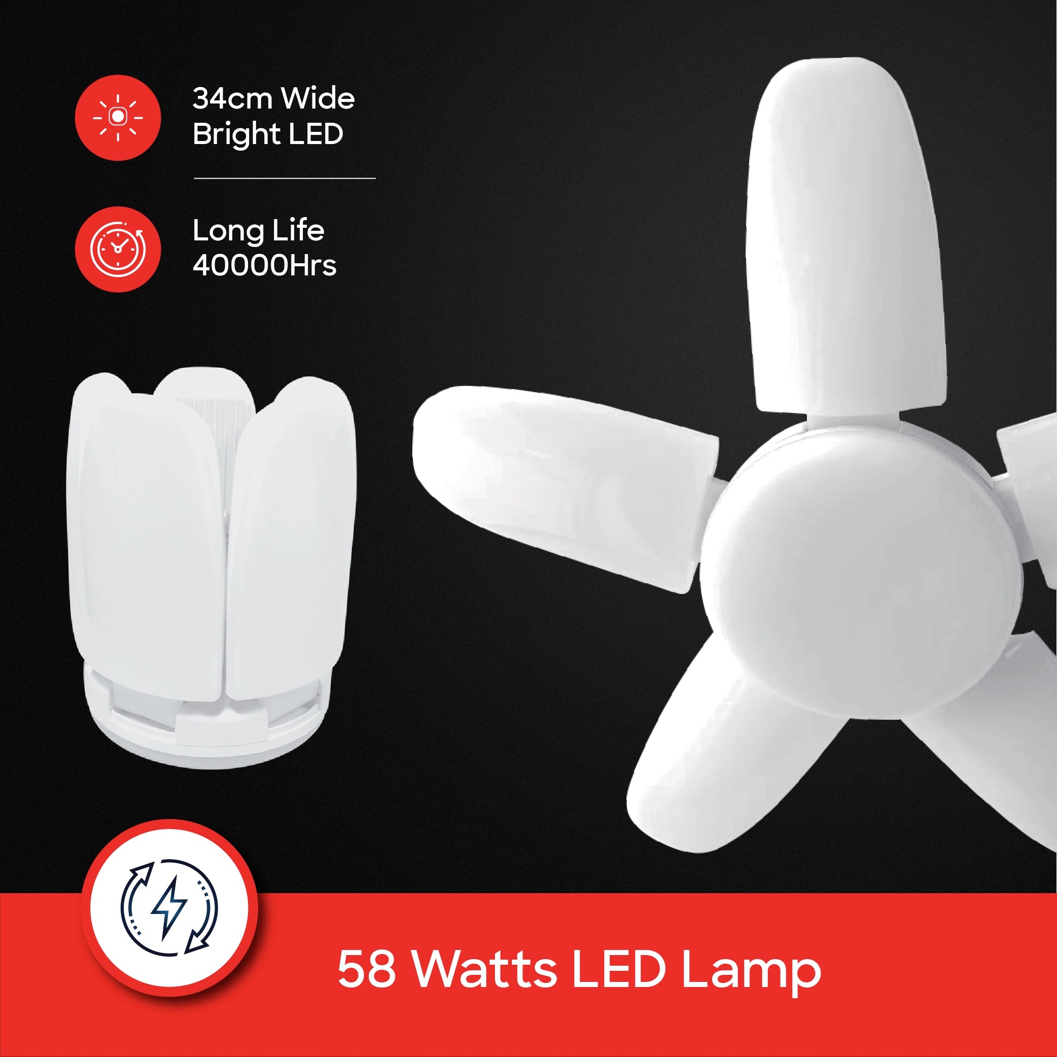 5 leaf ceiling LED light sanford 3