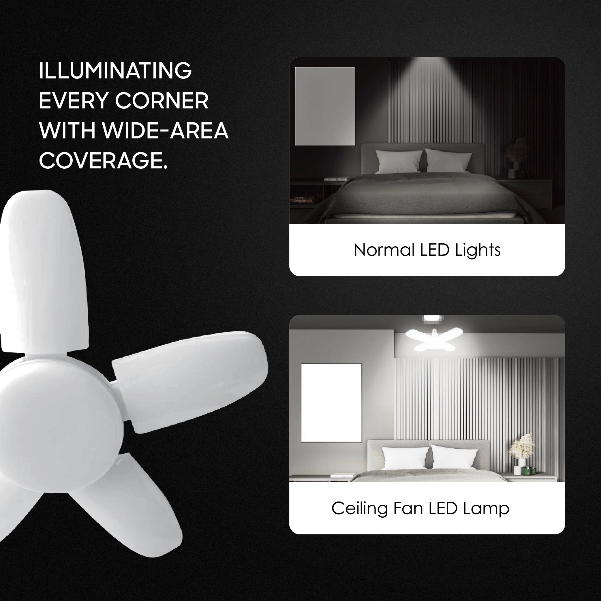 5 leaf ceiling LED light sanford 5