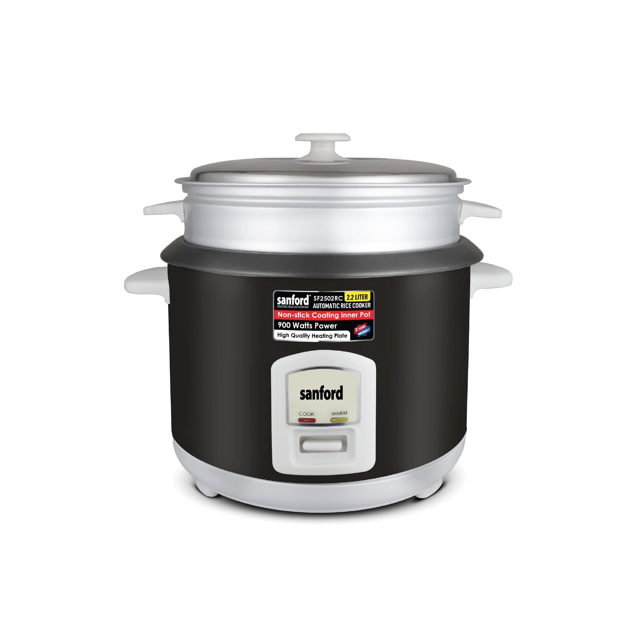 2.2L rice cooker 900W with non stick inner pot & steamer sanford 1