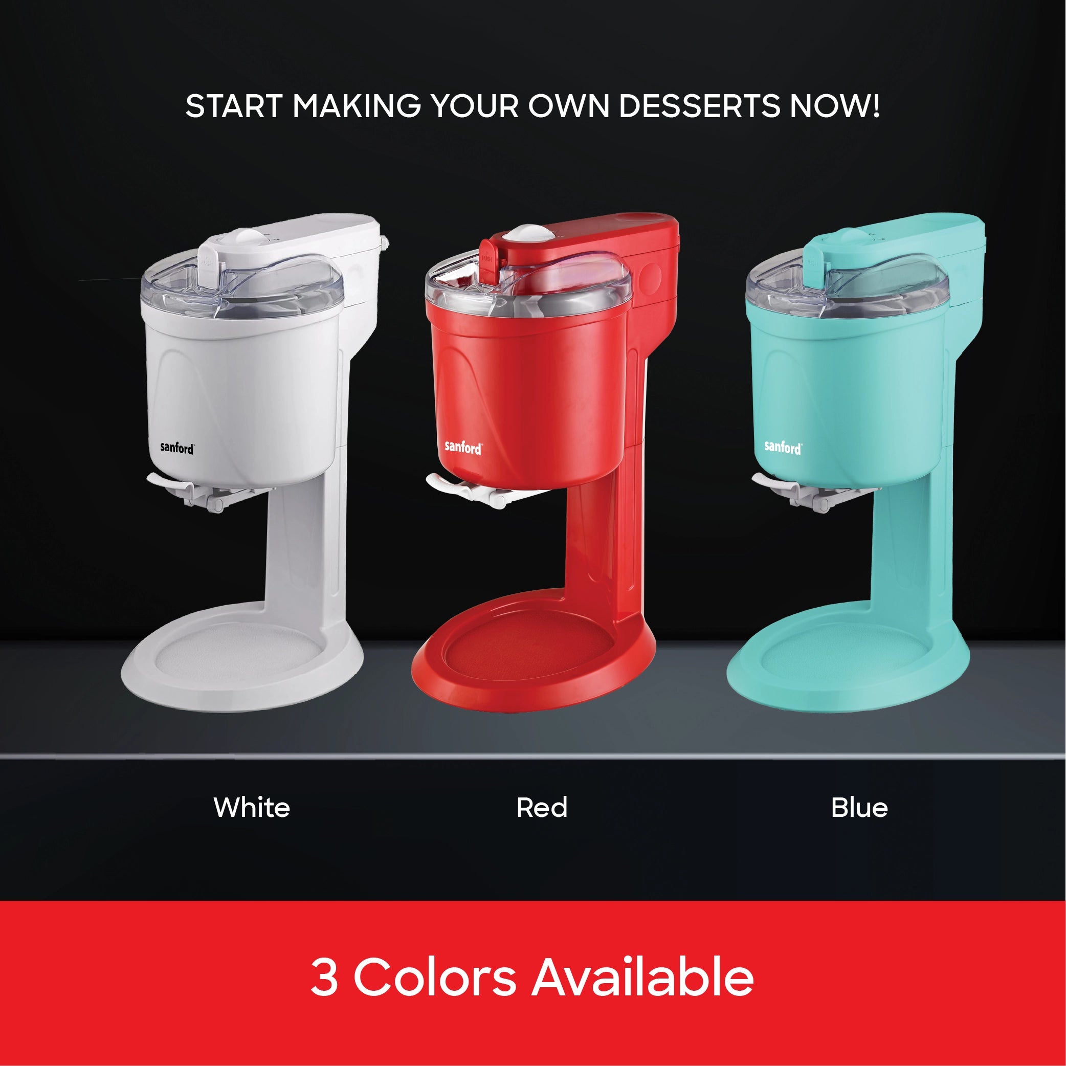 Ice Cream Maker 1L Quick Freeze Bowl 15W sanford 5