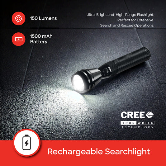 Sanford LED Flashlight Rechargeable Army Series 900m Range CREE 5W Torch - SF2637SL