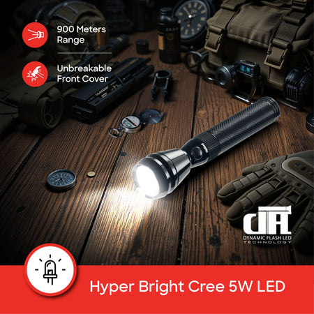 Sanford SF2637SL LED Torch – 900m range and CREE 5W LED feature callout