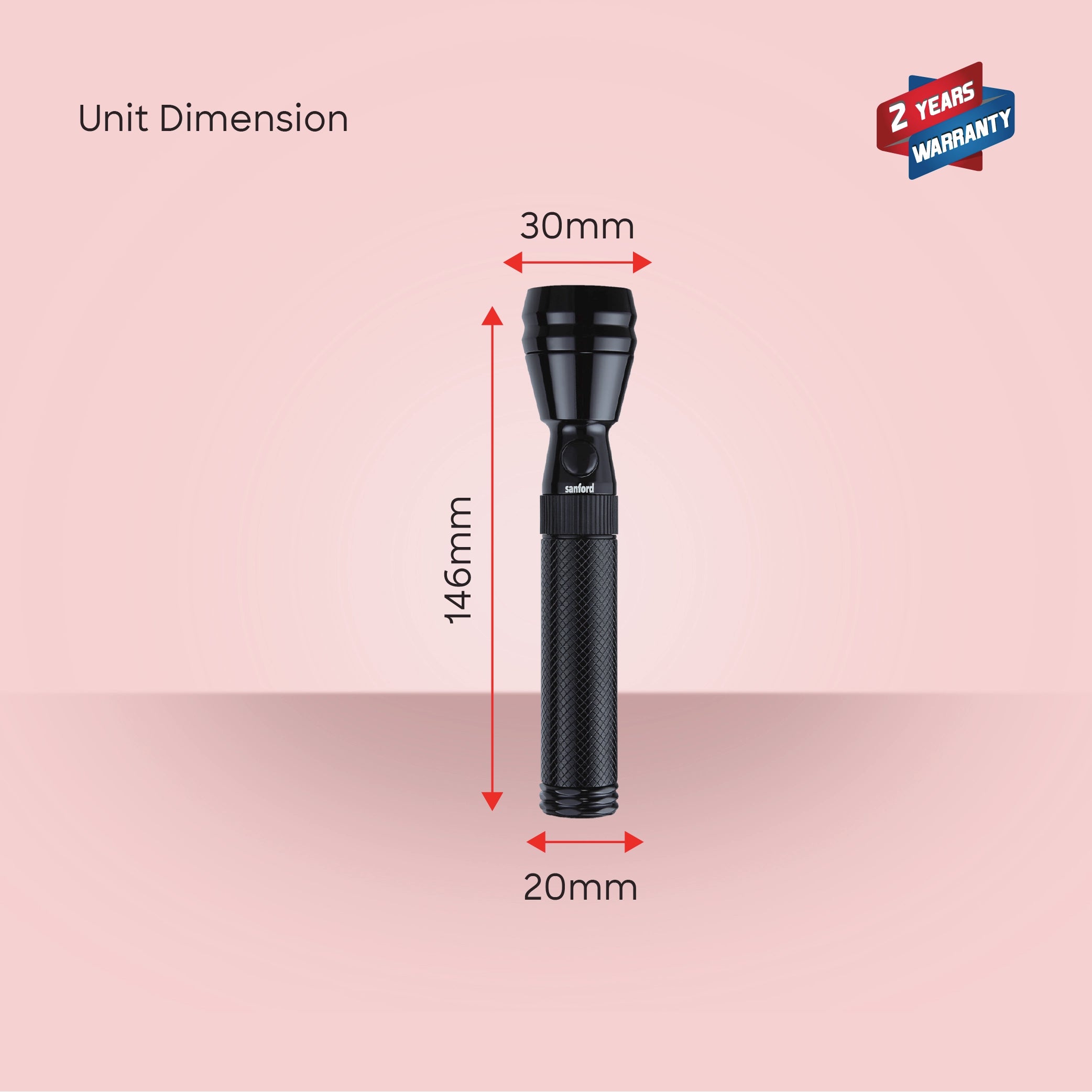 5W Army Series LED flashlight with 900 meter range and 60 sanford 6