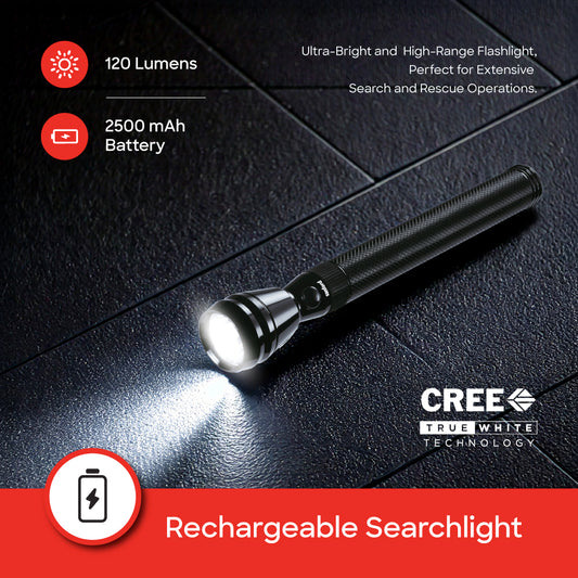 Sanford LED Flashlight Rechargeable Army Series 1000m Range CREE 5W Torch - SF2638SL