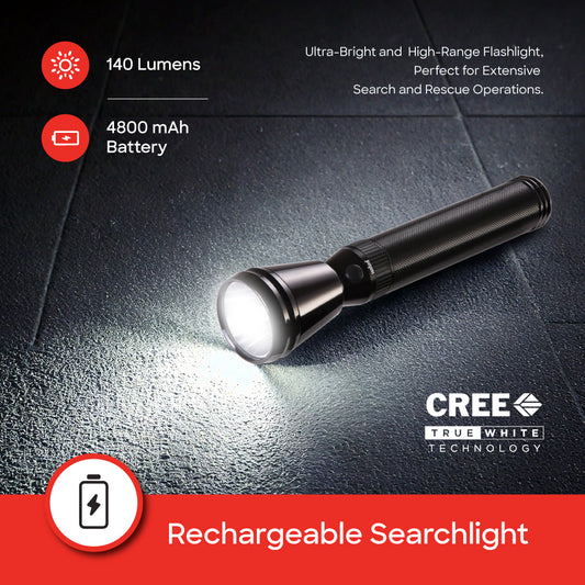 Sanford LED Flashlight Army Series Rechargeable 5W CREE 1800m Long-Range Torch - SF2640SL-2D