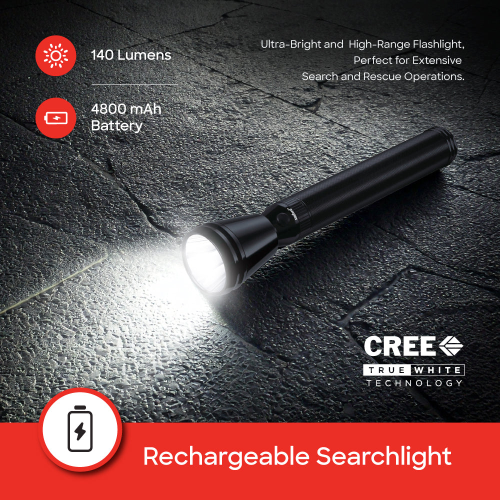Sanford LED Flashlight Army Series Rechargeable 5W CREE 2100m Long-Range Torch - SF2641SL-3D