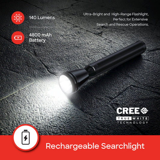 Sanford LED Flashlight Army Series Rechargeable 5W CREE 2100m Long-Range Torch - SF2641SL-3D