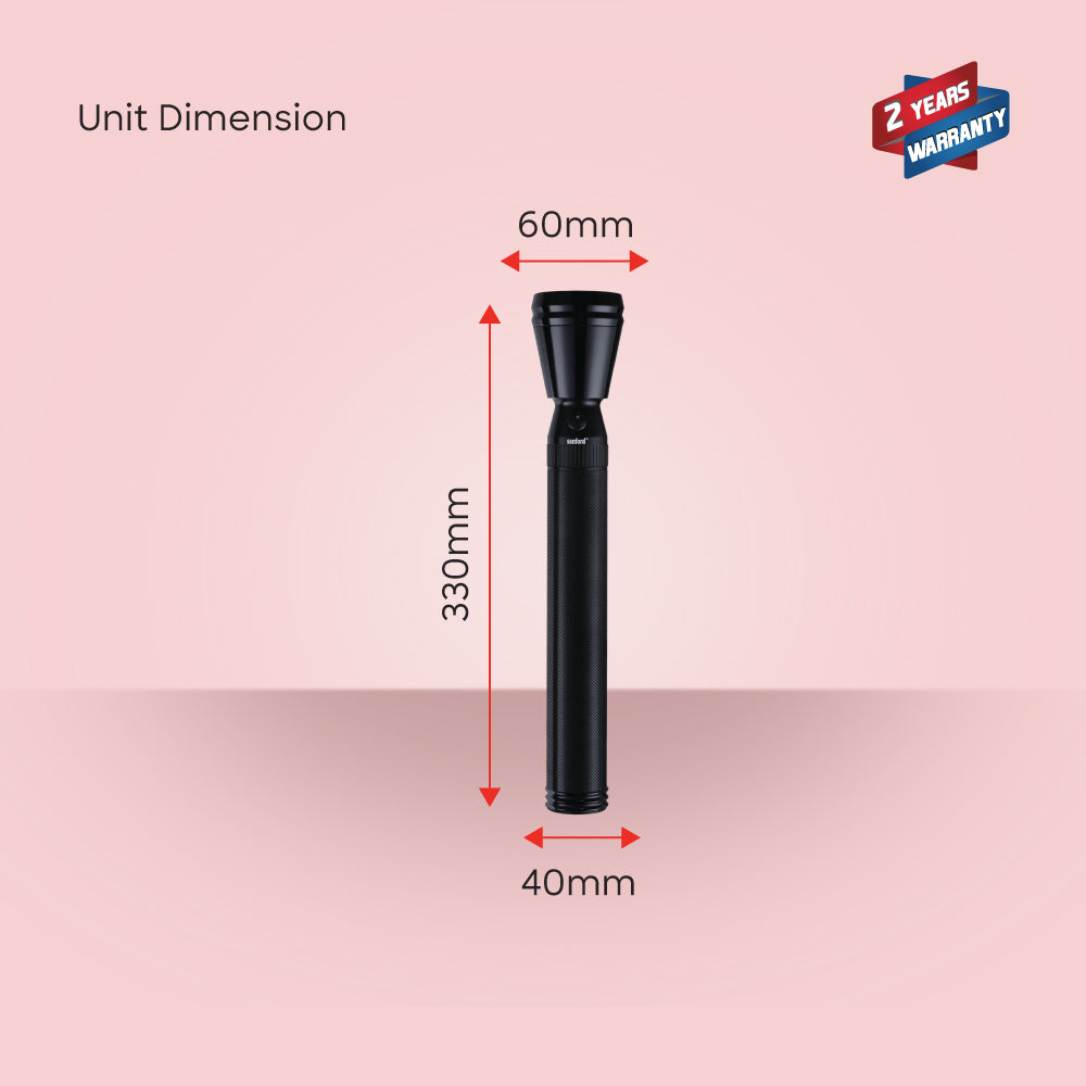 Sanford LED Flashlight Army Series Rechargeable 5W CREE 2100m Long-Range Torch - SF2641SL-3D