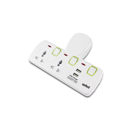 Extension Socket 2 Way Multi Plug with USB 13A sanford 1