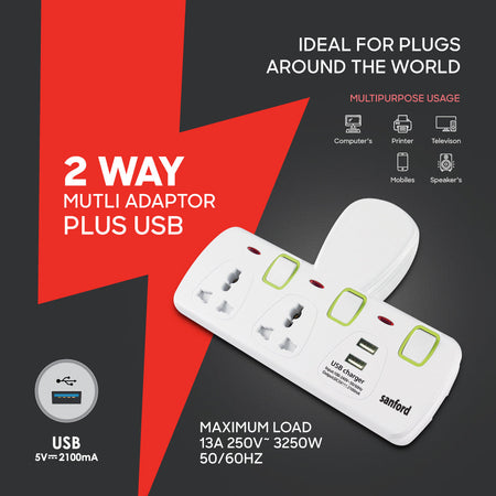 Sanford SF286ADP BS Adaptor USB Charging Ports