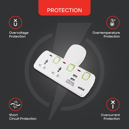Sanford SF286ADP BS 2-Way Adaptor 13A Fuse Protection