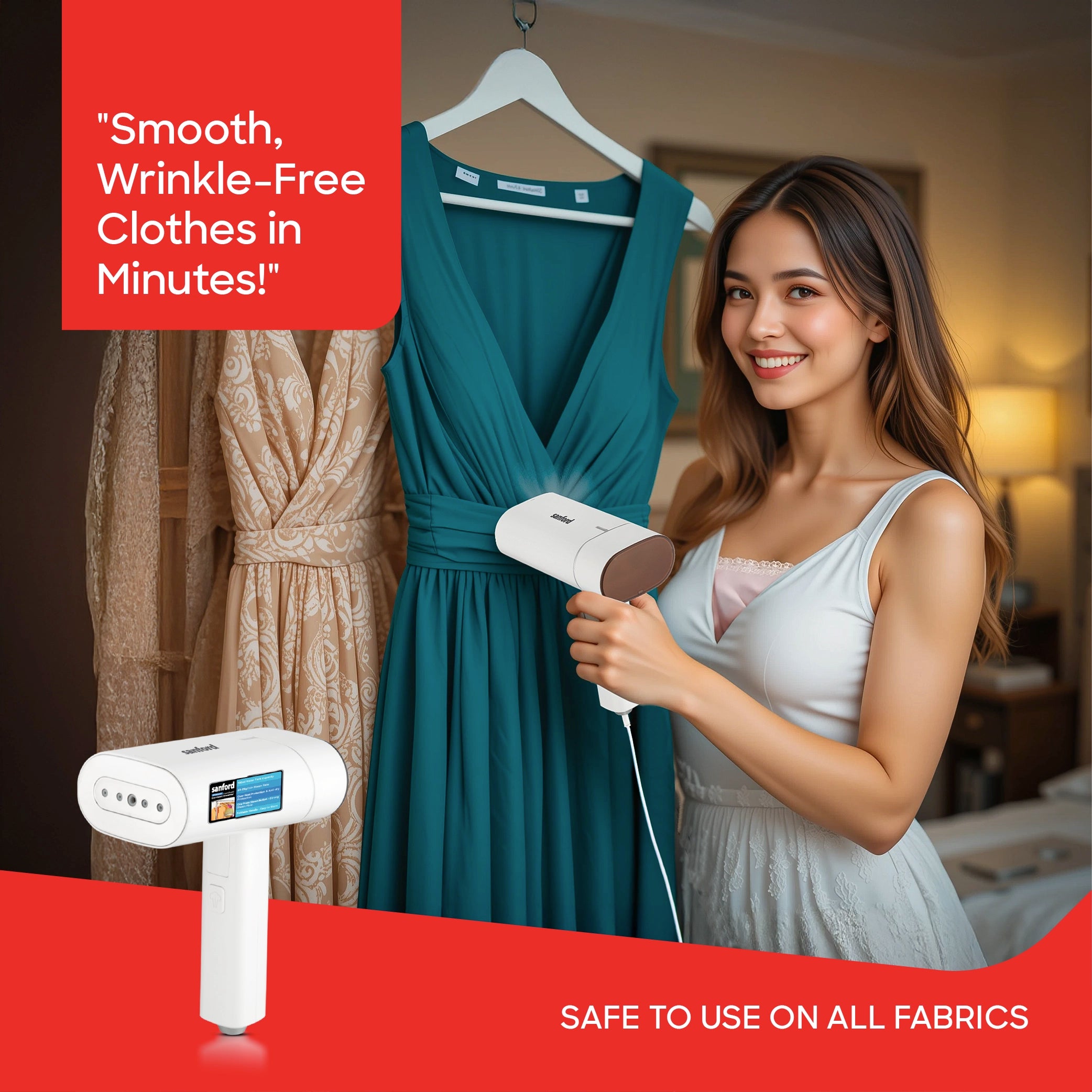 Best Garment Steamer Handheld 1300W Foldable Design sanford 2