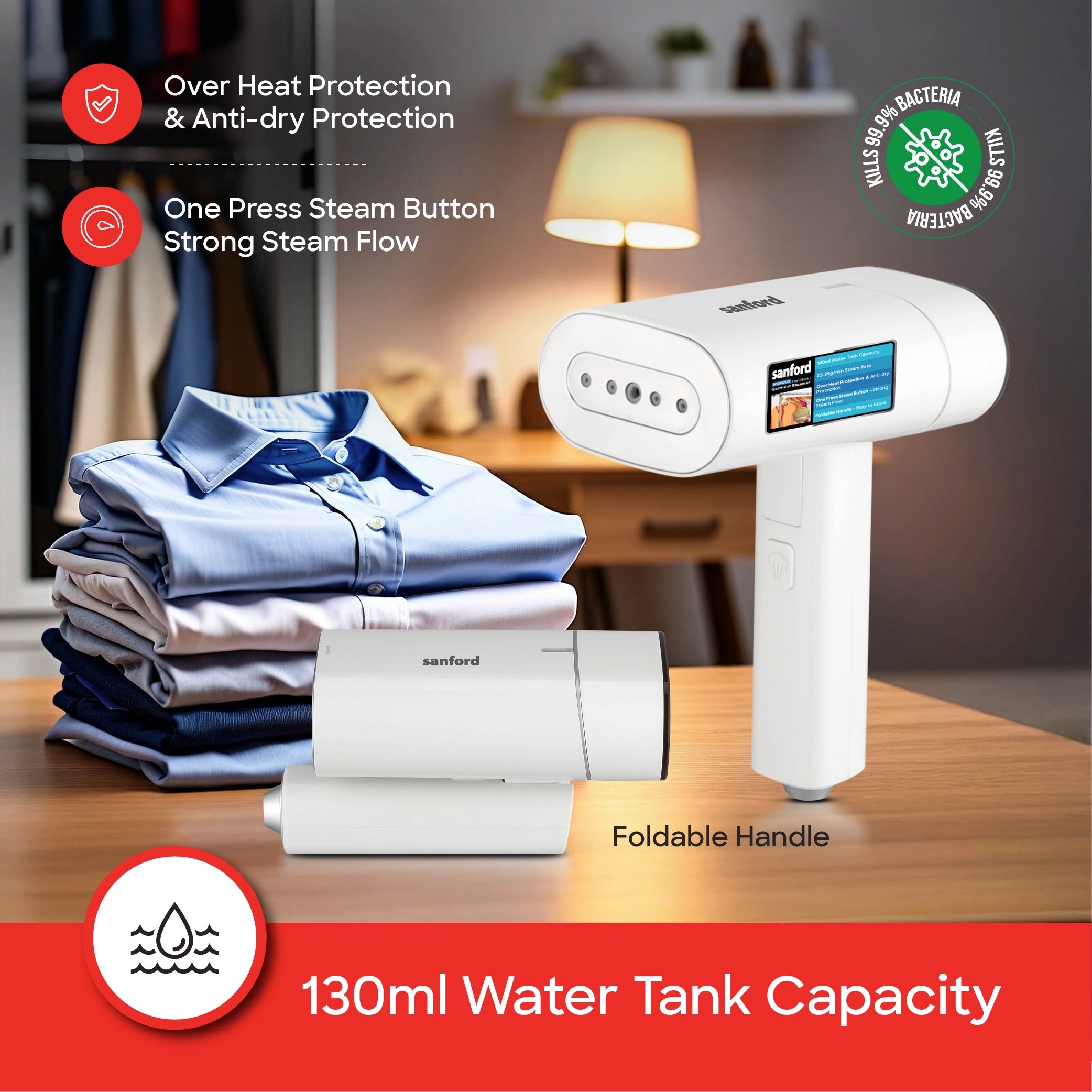 Best Garment Steamer Handheld 1300W Foldable Design sanford 3