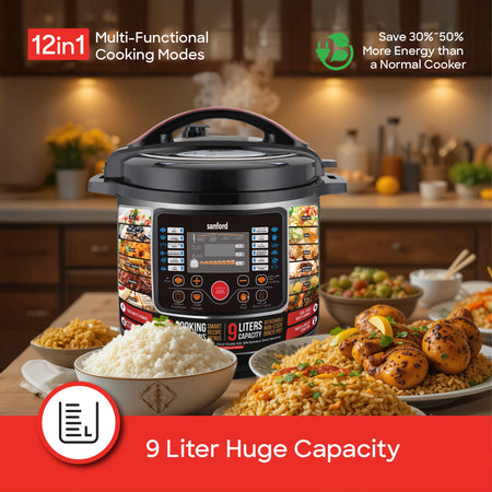 9L electric pressure cooker 1350W digital control & 12 cooking modes sanford 4