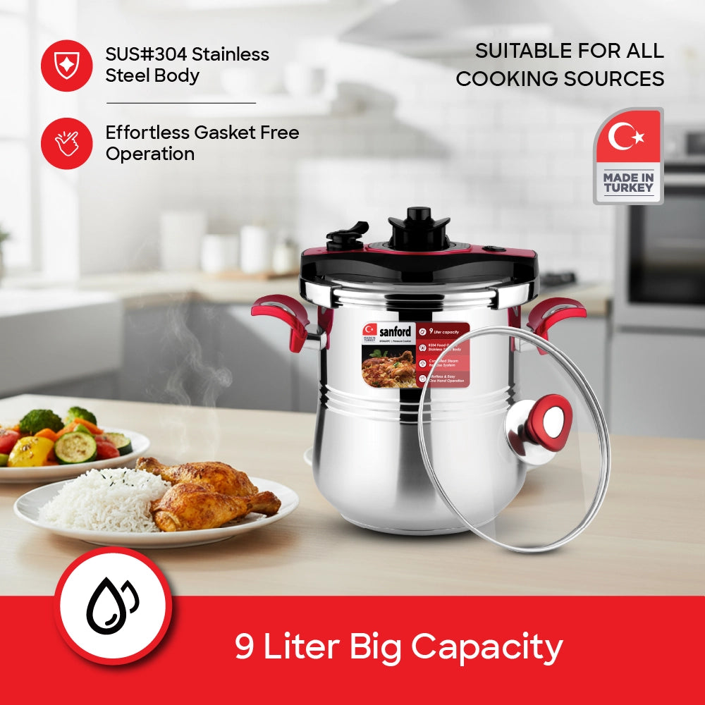 clipso pressure cooker 9L capacity stainless steel sanford 3