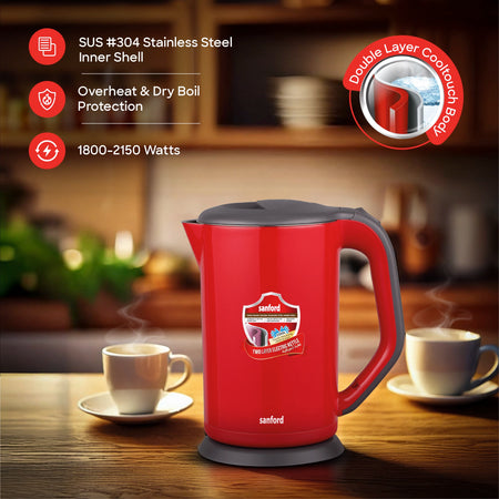 best electric kettle 1.7L double layer & auto shut-off sanford 3
