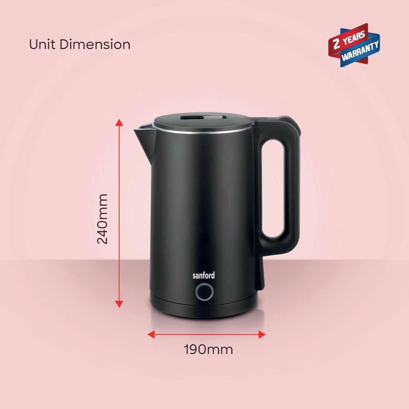 best electric kettle 1.8L double layer cordless sanford 7
