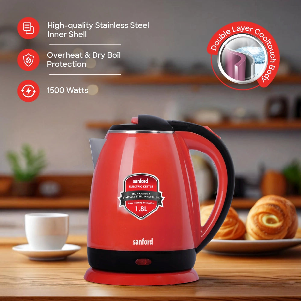 best electric kettle 1.8l stainless steel 1500W sanford 3