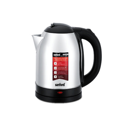 best electric kettle 1.8L steel inner shell & cool touch body sanford 1