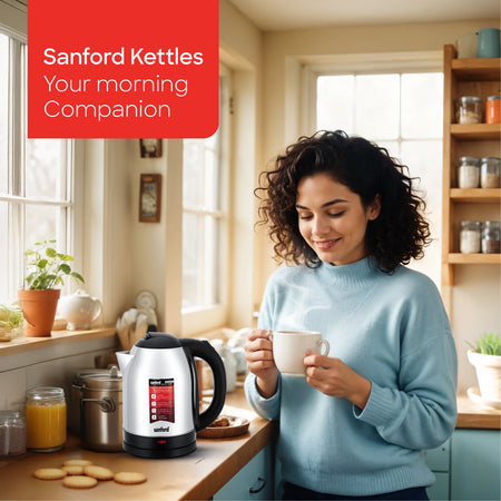 best electric kettle 1.8L steel inner shell & cool touch body sanford 2