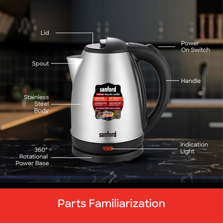best electric kettle 1.8L 1500W Power stainless steel Body sanford 6