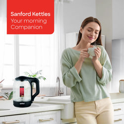 Sanford Electric Kettle 1.8L Glass Body 1600W LED Indicator - SF3354EK