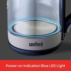 Sanford Electric Kettle 1.8L Glass Body 1600W LED Indicator - SF3354EK