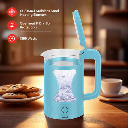 best electric kettle 1.8L Glass Cordless sanford 3