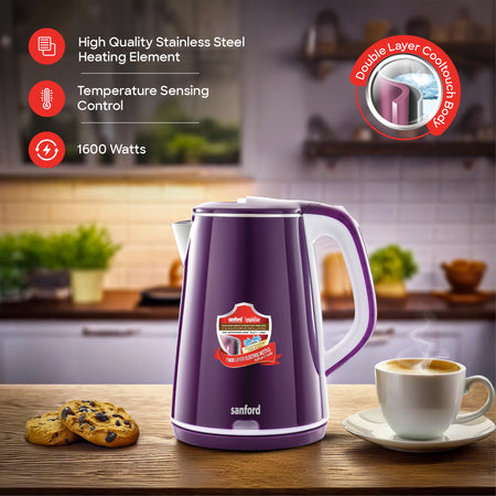 Sanford SF3363EK BS Kettle – concealed heating element feature callout