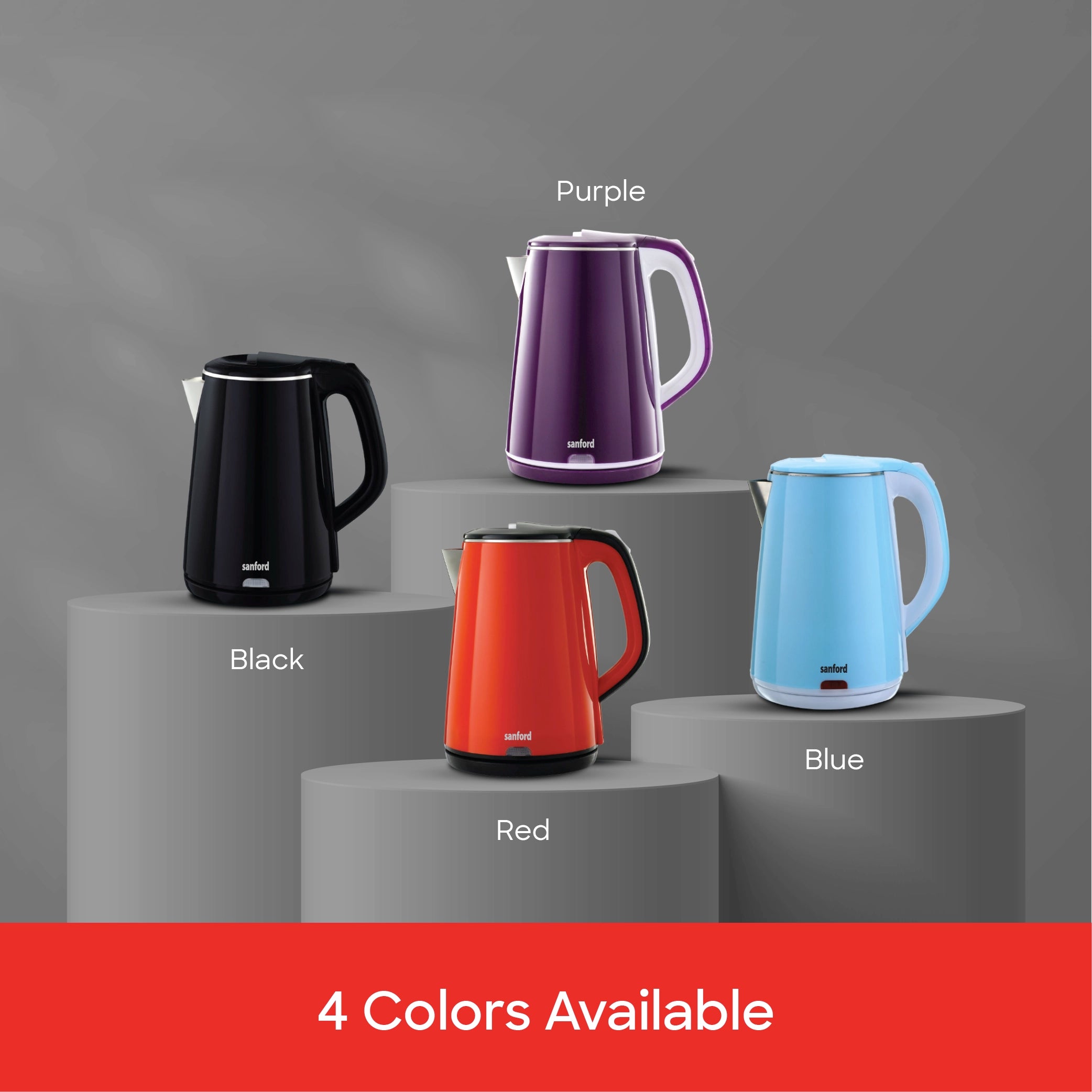 Sanford SF3363EK BS Kettle – 4 colours available, product lineup