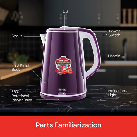 Sanford SF3363EK BS Kettle – parts familiarization diagram
