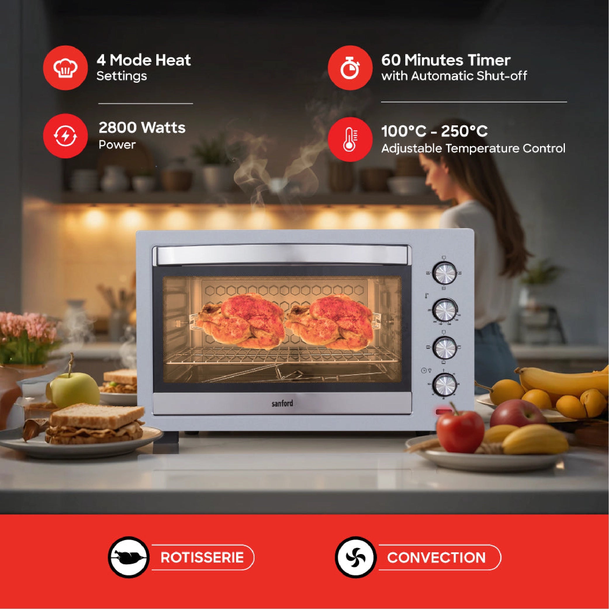 best electric oven 80L rotisserie sanford 3