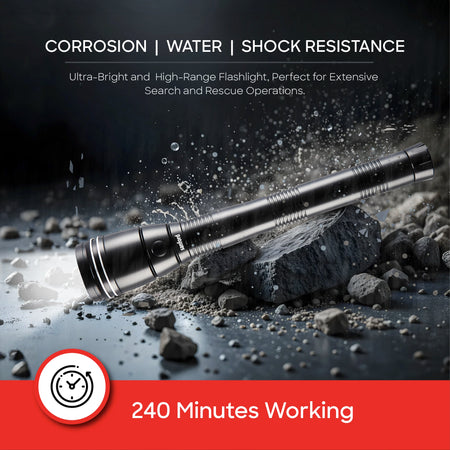 Sanford SF448SL Waterproof LED Flashlight Torch – corrosion, water & shock resistance callout