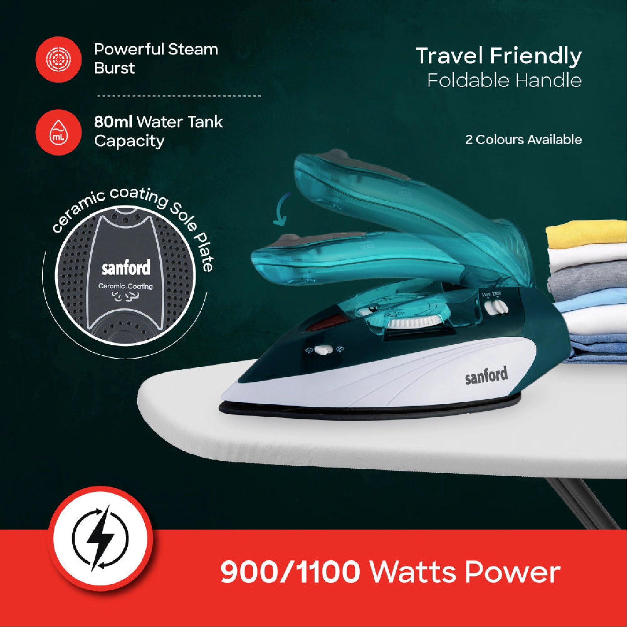 Compact travel steam iron dual voltage overheat protection sanford 3