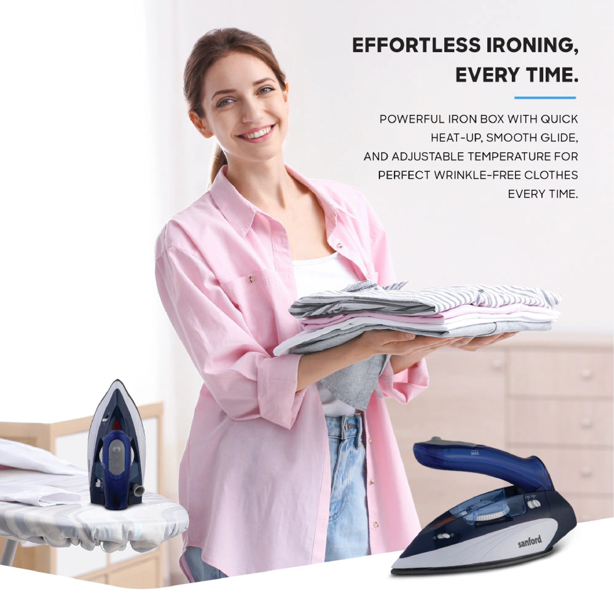 Compact travel steam iron dual voltage overheat protection sanford 4
