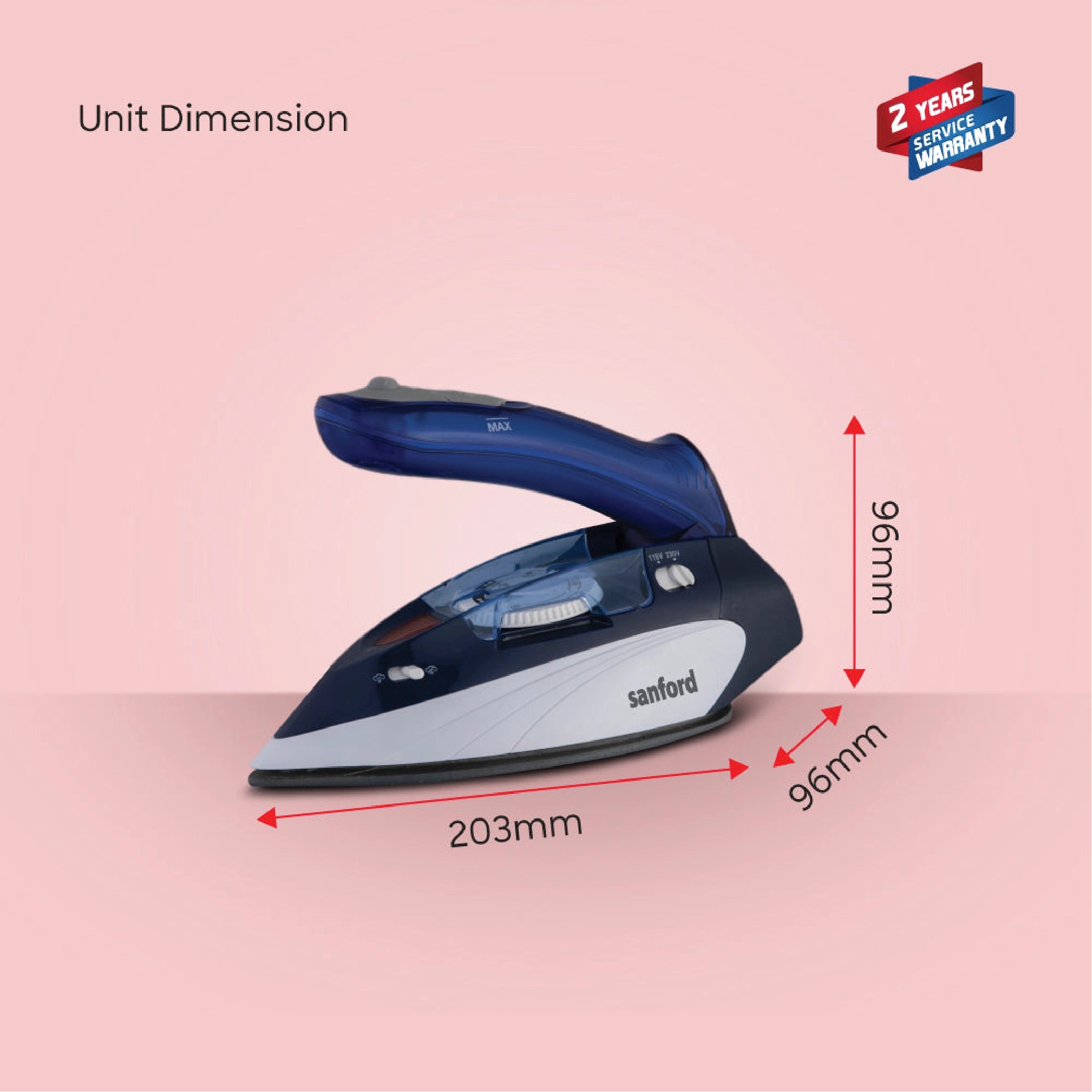 Compact travel steam iron dual voltage overheat protection sanford 6