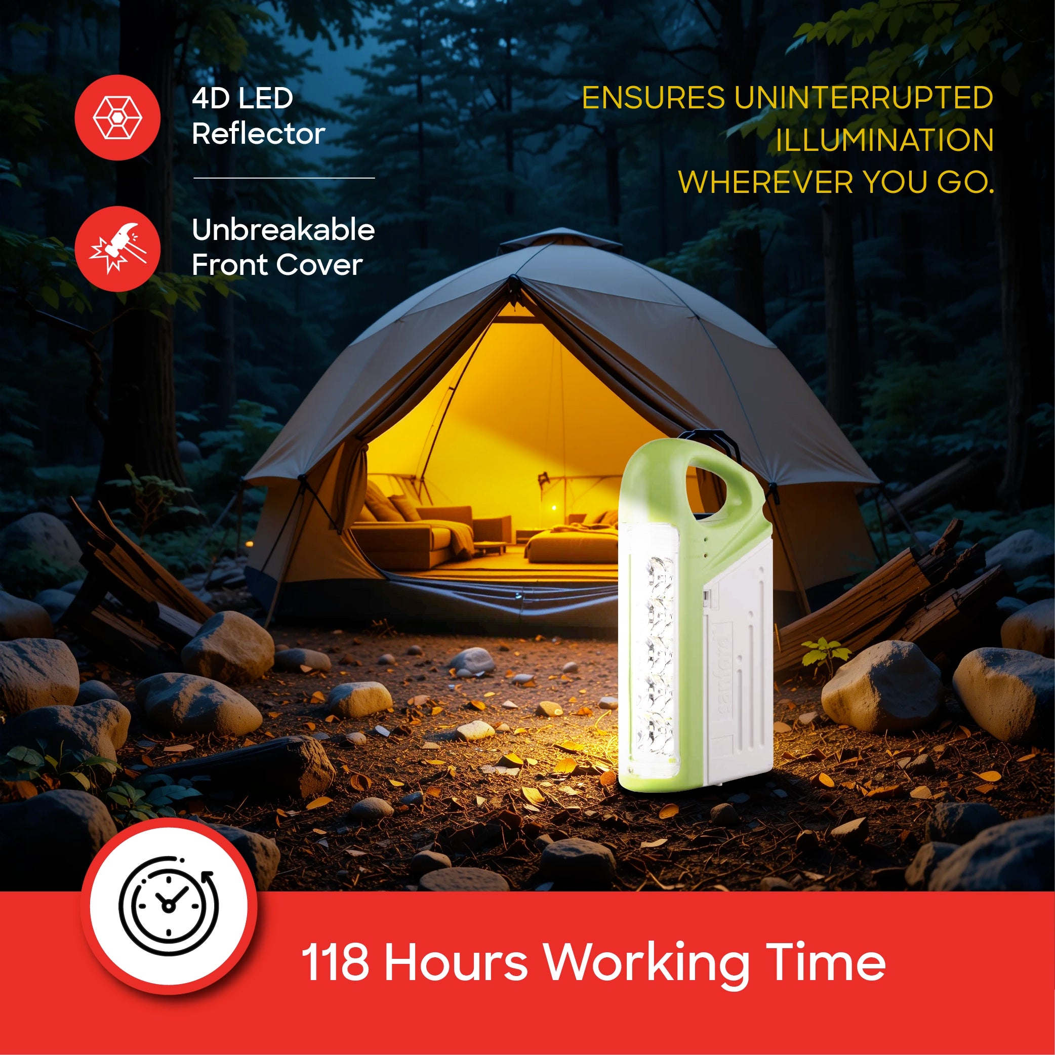  Rechargeable LED Lantern 3W 15 LEDs and 118 Hour Runtime sanford 4