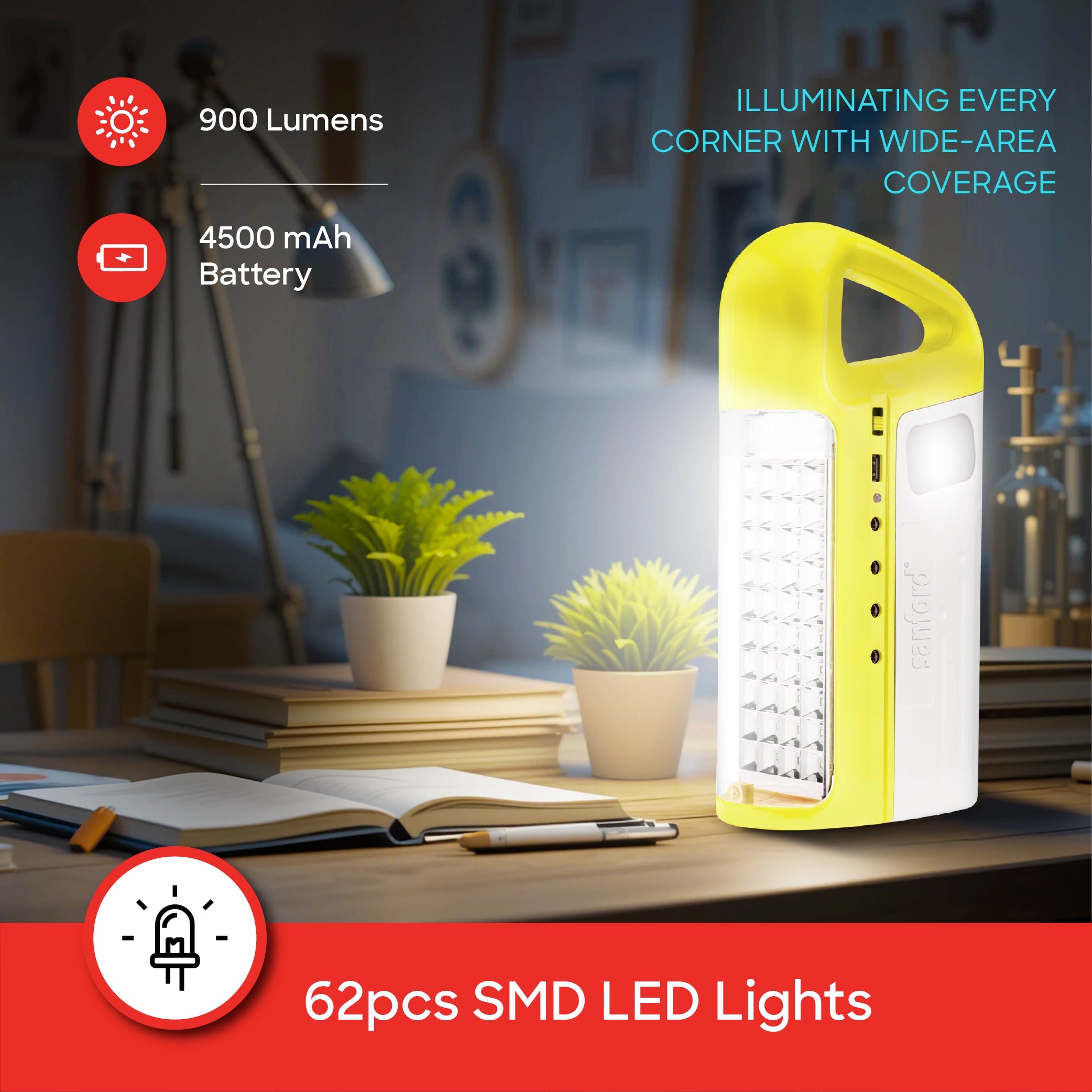  Rechargeable Lantern with Solar Panel, USB and 80 LEDs sanford 3