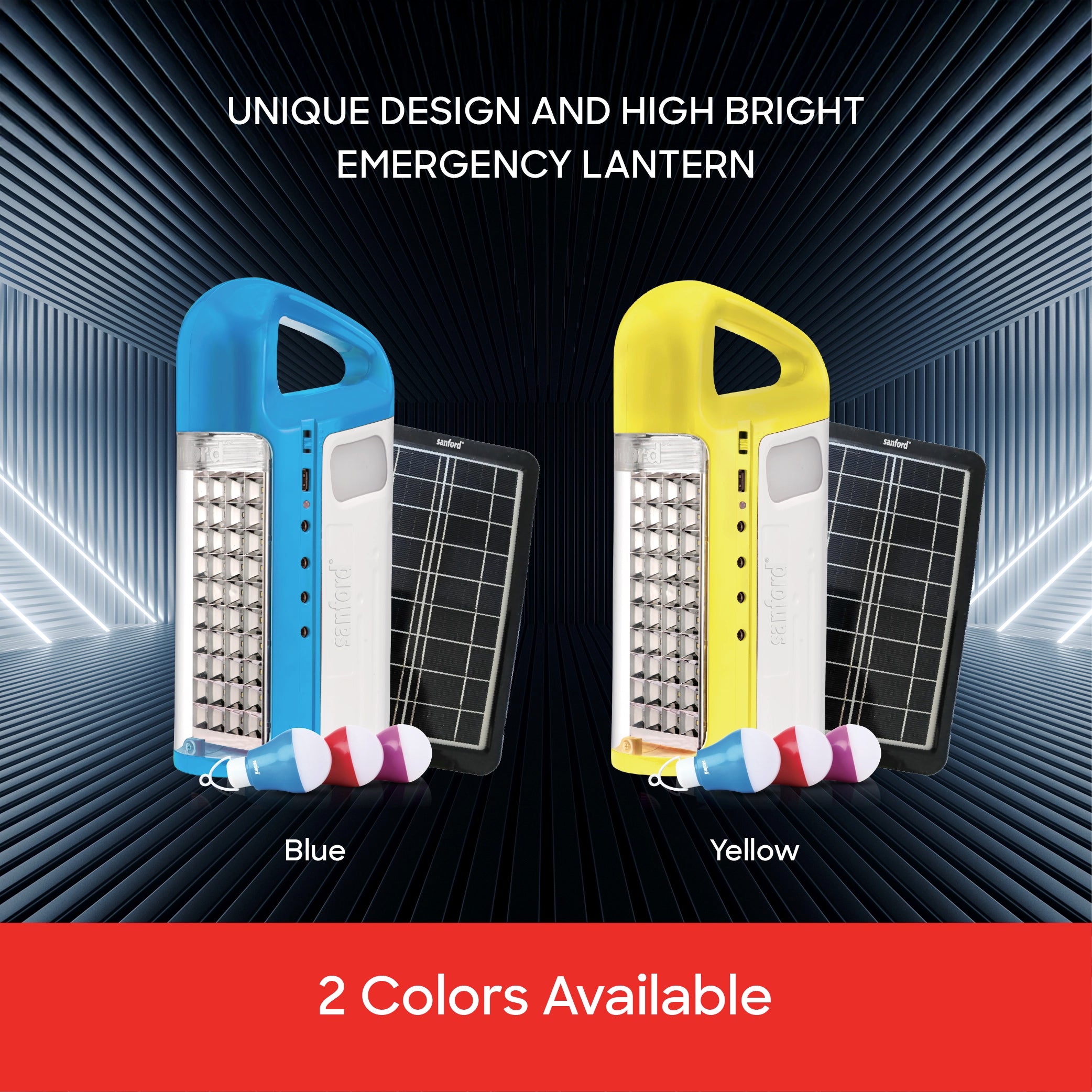  Rechargeable Lantern with Solar Panel, USB and 80 LEDs sanford 5