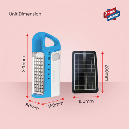  Rechargeable Lantern with Solar Panel, USB and 80 LEDs sanford 6