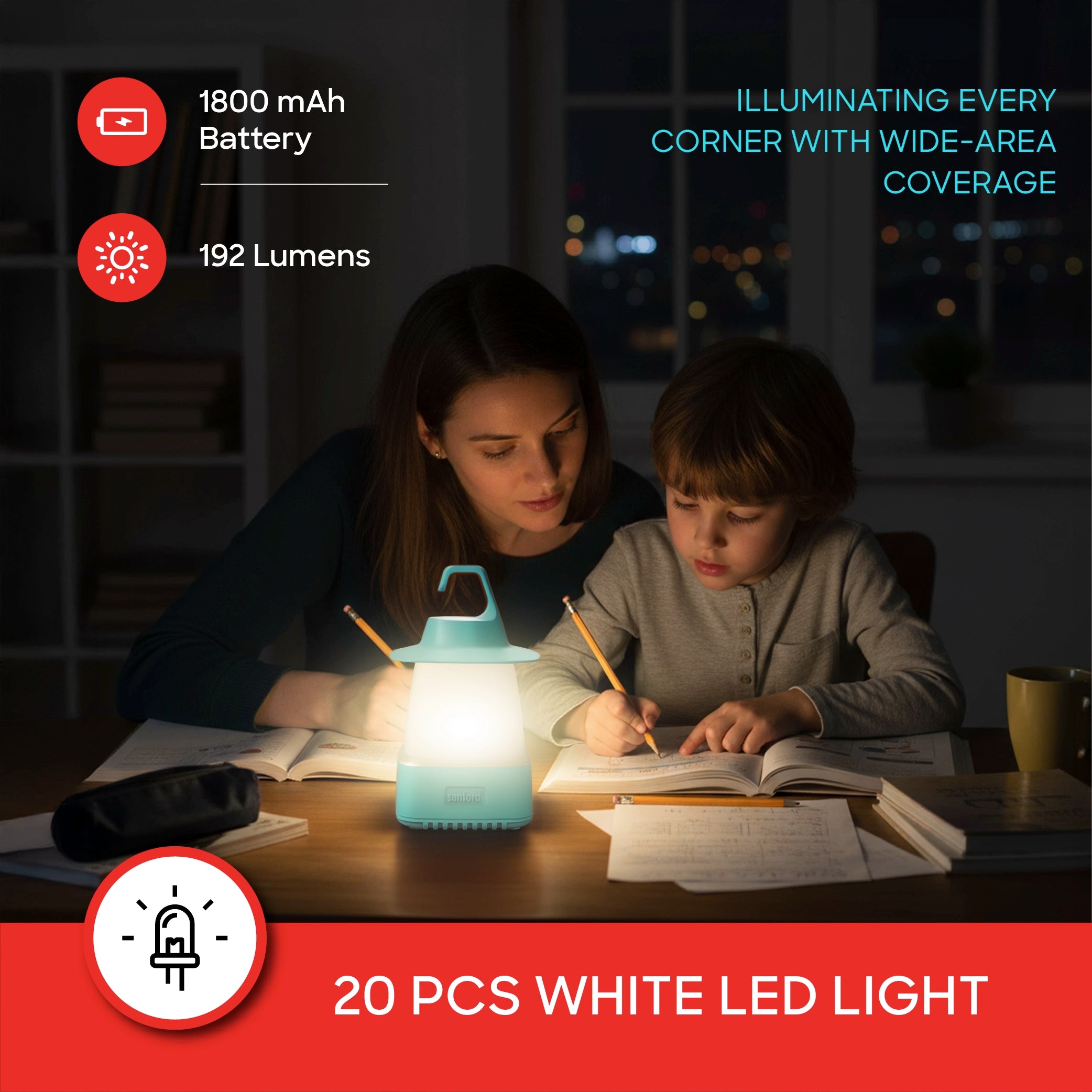 rechargeable mini lantern 24 hour runtime 3 modes sanford 3