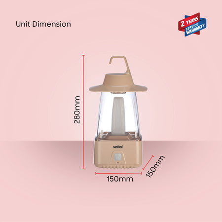 Sanford SF459EL 8W LED Lantern – unit dimensions and measurements