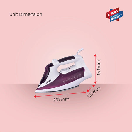 Sanford SF45CSI Steam Iron – unit dimensions and measurements