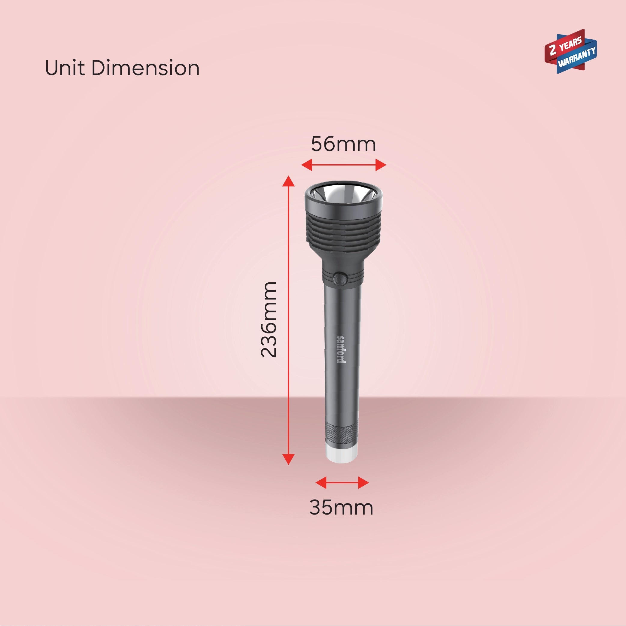 best rechargeable led flashlight torch 5W 300 lumens 3400mAh sanford 6