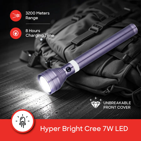 Sanford SF4664SL LED Torch – 3200m range and CREE 7W LED feature callout
