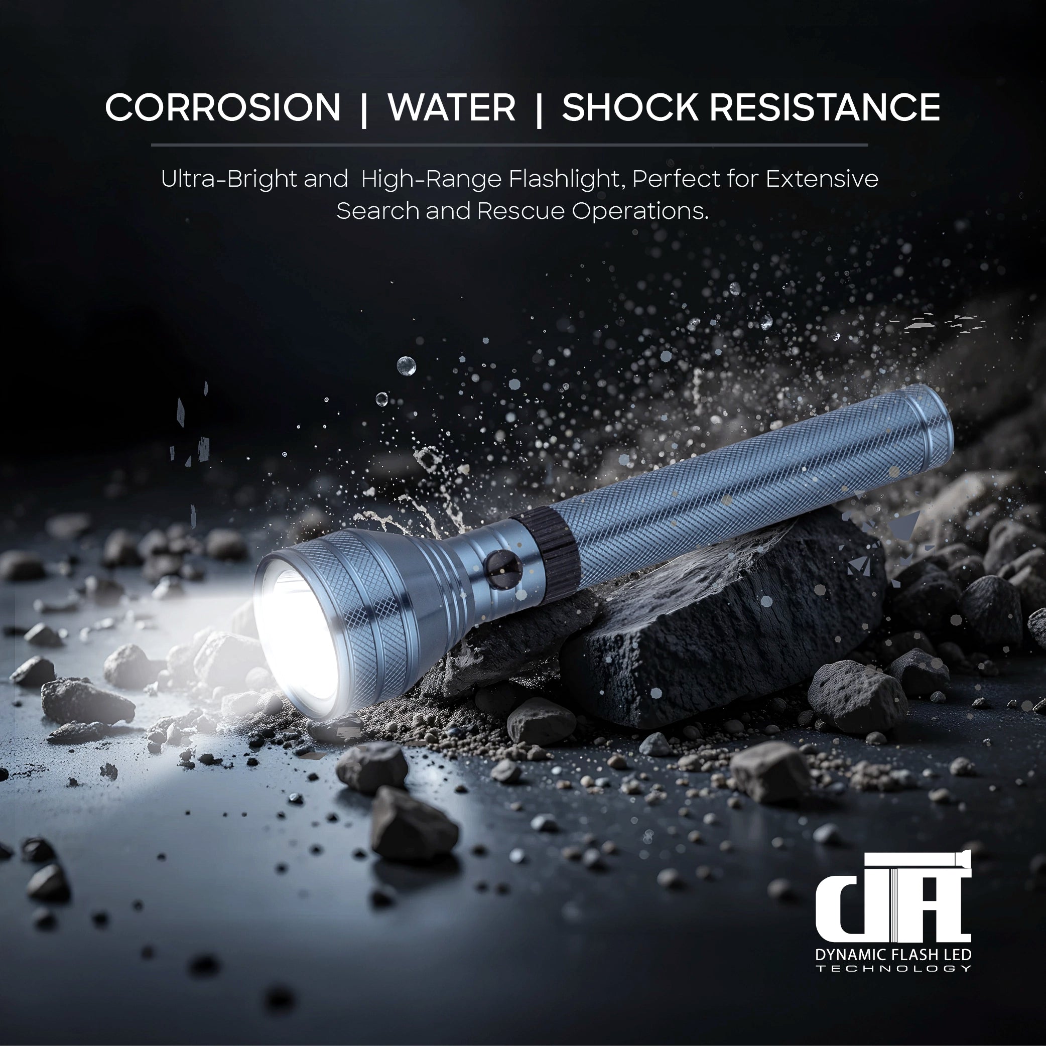 7W LED flashlight with 3200m range and 5 hour runtime sanford 6