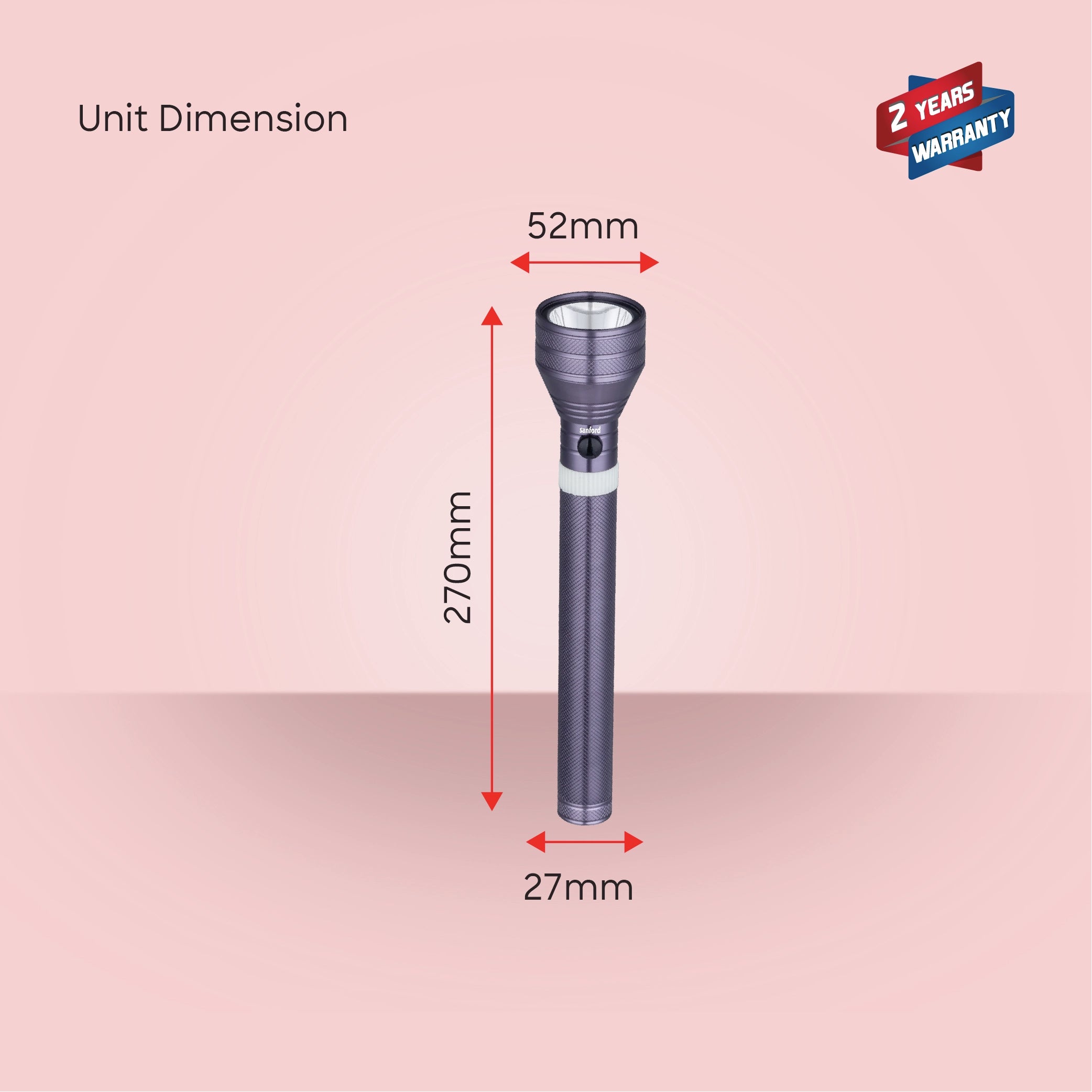 7W LED flashlight with 3200m range and 5 hour runtime sanford 8