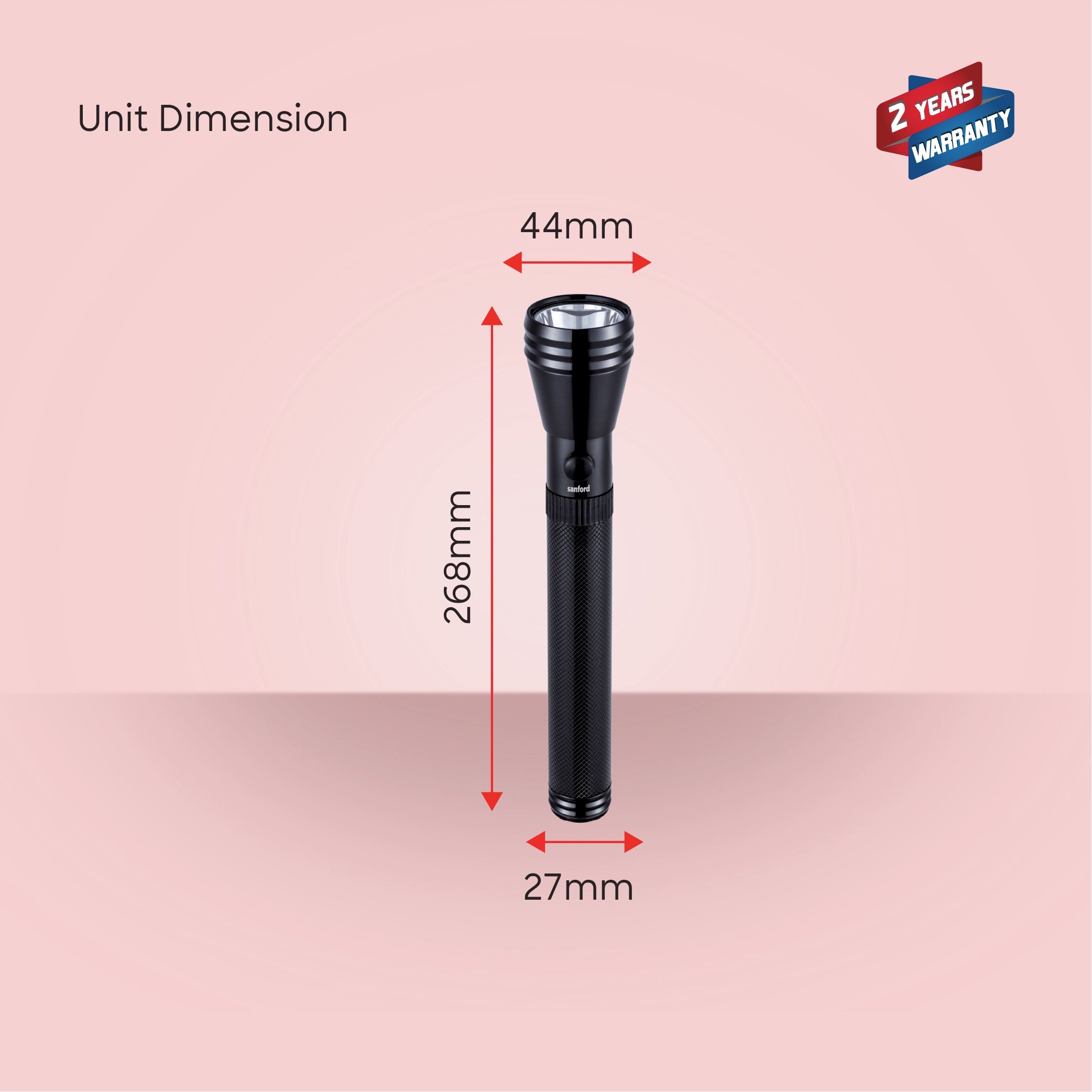 Rechargeable LED flashlight torch 580 lumens 2200m range aluminum body sanford 8
