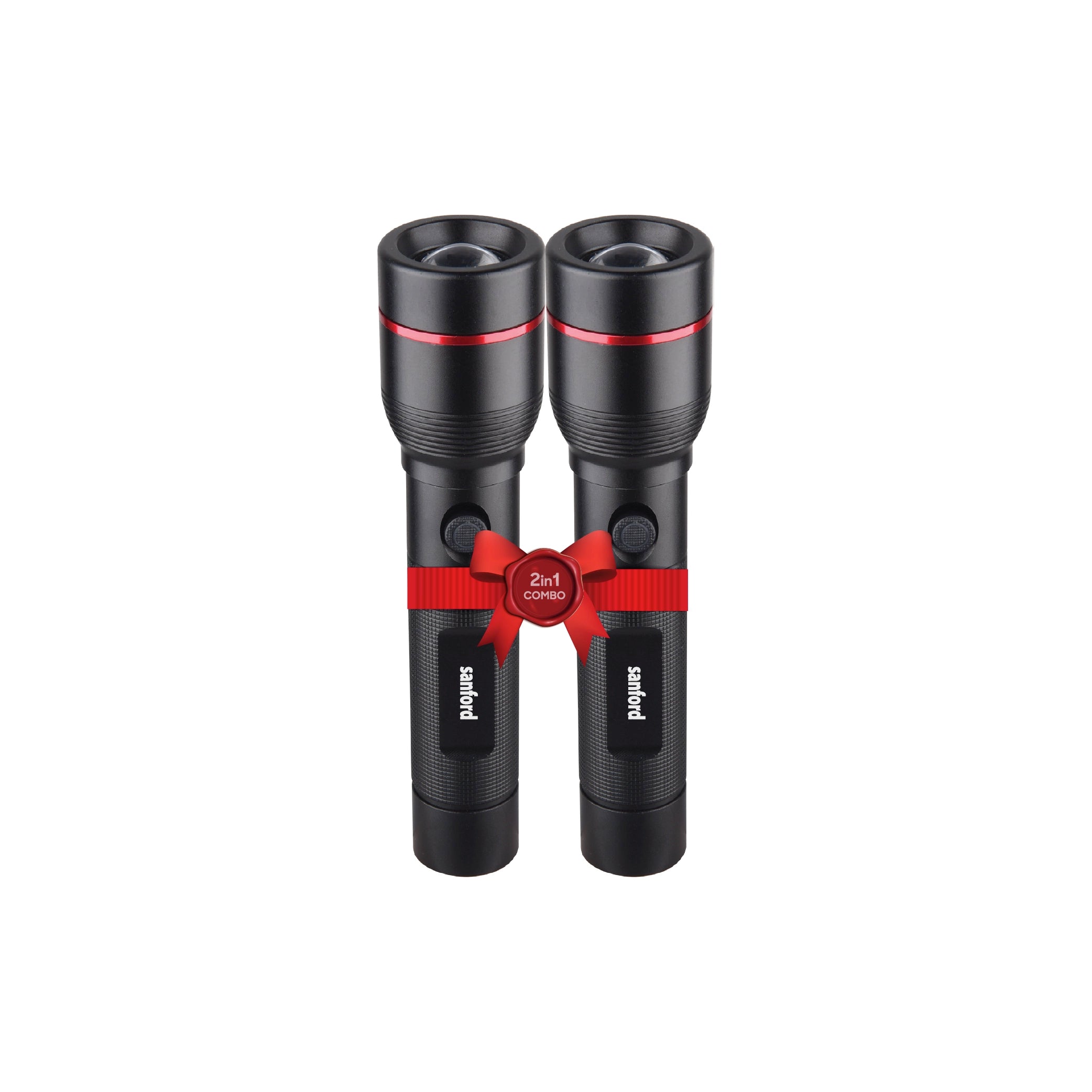 rechargeable LED flashlight combo 2 pack zoom torch sanford 1
